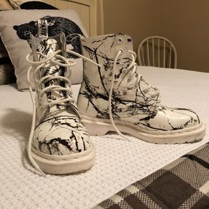 Doctor marten marble boots.